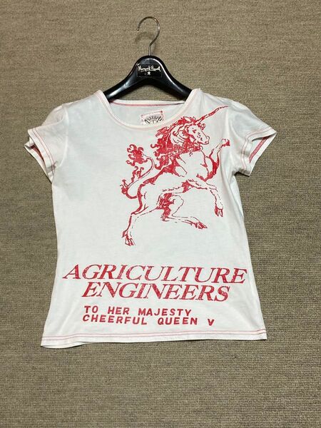 サウスドライブ★Tシャツ★テイシャツ★半袖Tシャツ★フレンチスリーブ★白ホワイト★ユニコーン★Mタイト★美ライン★チビTシャツ