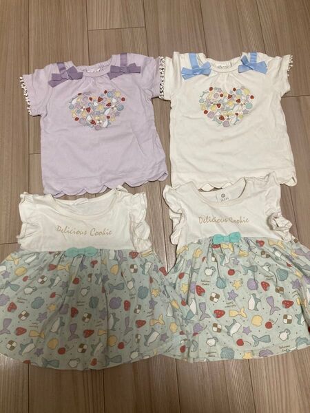 Tシャツ 半袖Tシャツ トップス 女の子 SKAPE エスケープ 双子 90