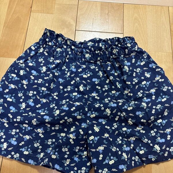 小花柄 ショートパンツ ネイビー レディース