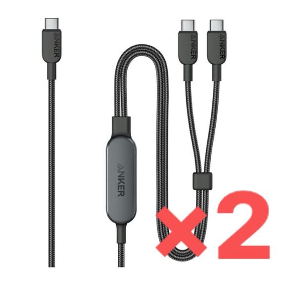 Anker USB-C & USB-C ケーブル 2-in-1, 140W 1.2m 2個 アンカー type-C 充電ケーブル
