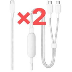 Anker USB-C & USB-C ケーブル 2-in-1, 140W 1.2m 2個 アンカー type-C 充電ケーブル