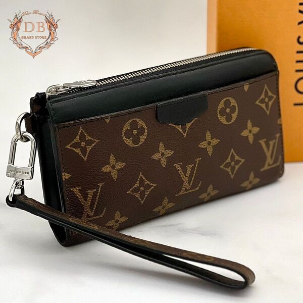 ルイヴィトン モノグラムマカサー ジッピードラゴンヌ セカンドバッグ クラッチ Louis Vuitton メンズ 財布 ブラウン