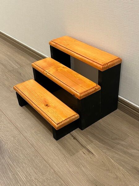 ウッドプランター 3段シェルフ メープル(赤オレンジ)30cm 飾り棚
