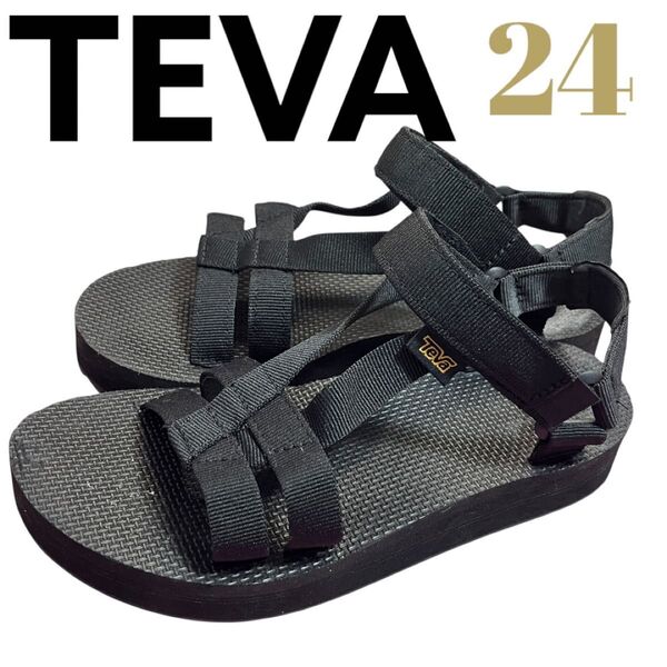 テバ TEVA ブラック スポーツサンダル ブラック 24cm 黒