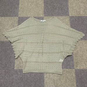 美品 good day ニット メッシュニット サマーニット シアーニット 透けニット トップス 五分袖 レディース Mサイズ