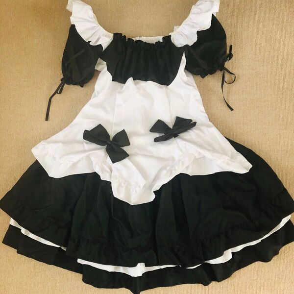 メイド服 コスプレ衣装 ホワイトブラック メイド