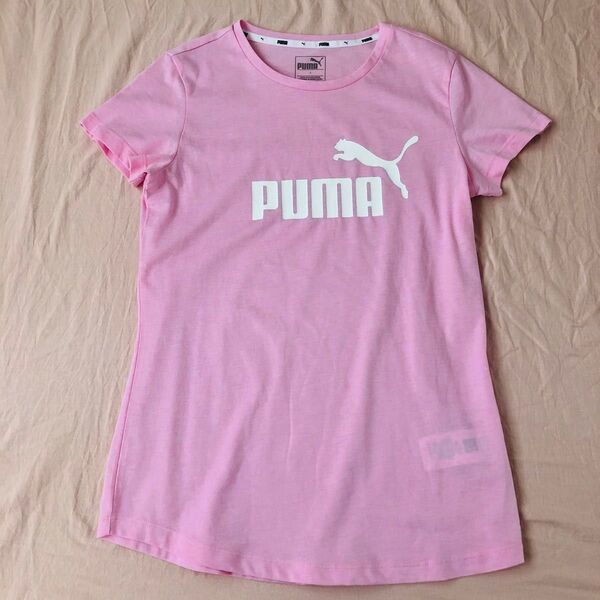 PUMA プーマ L ピンク 綿混 Tシャツ ランニングウェア