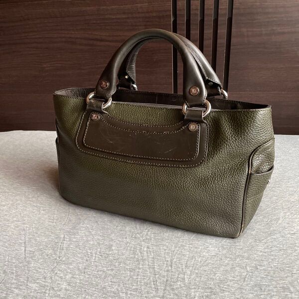 CELINE セリーヌ ブギーバッグ ハンドバッグ レザー グリーン