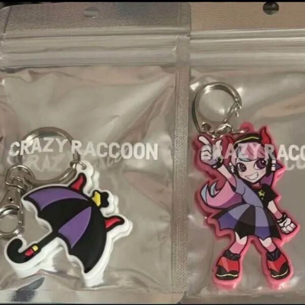 crazy raccoon selly ラバーキーチェーン アクリルキーチェーン
