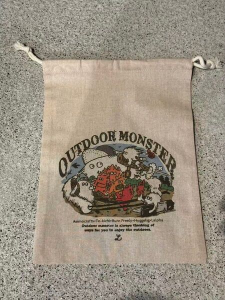 OUTDOOR MONSTER high5 burn freely 巾着