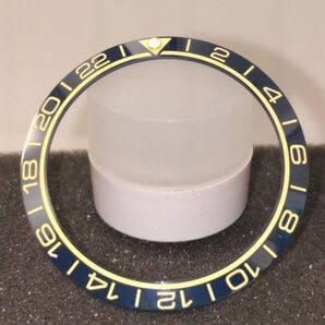 ベゼルインサート 38×30.6mm セラミック製 在庫1枚のみ SEIKO MOD ゴールド ルミナス ダークブルー