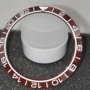 ベゼルインサート 38×30.6mm セラミック製 在庫1枚のみ SEIKO MOD シルバー ルミナス ブラウン