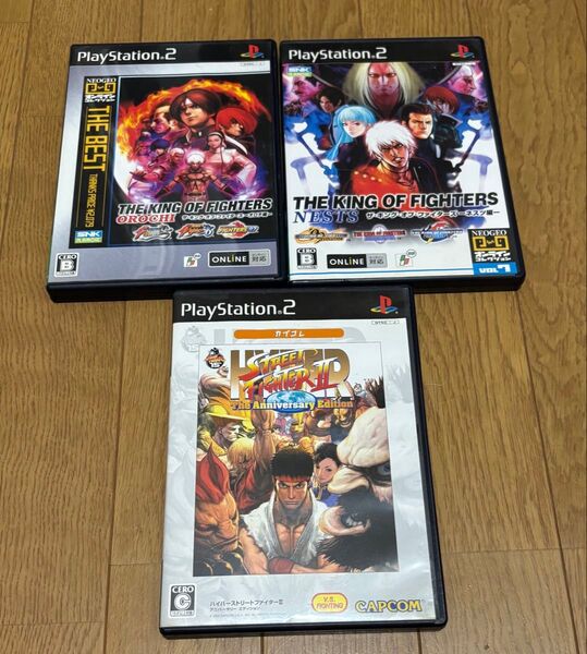 ※説明書なし※PS2 キングオブファイターズ (オロチ編、ネスツ編)ハイパーストリートファイター2 3枚セット