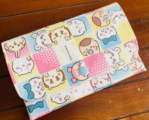 ファスナー付き母子手帳とお薬手帳ケースポーチ通帳ケースハンドメイド