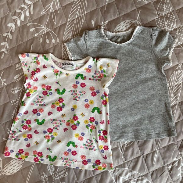 90サイズ 2枚セット ERIC CARLE はらぺこあおむし 半袖Tシャツ ・GAP ギャップ 半袖AラインTしゃつ 夏