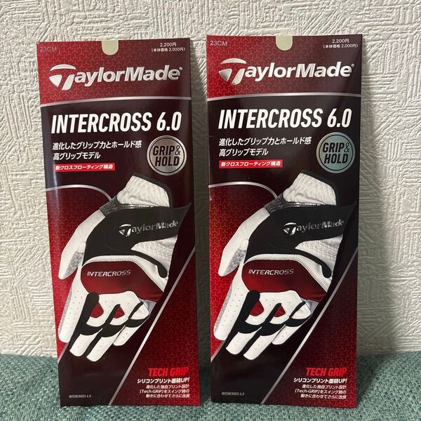 TaylorMade テーラーメイド ゴルフ グローブ インタークロス 6.0 2枚セット 左手用 23cm