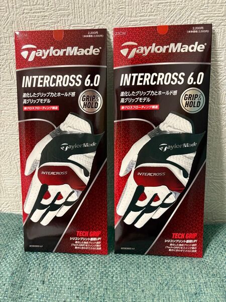 TaylorMade テーラーメイド ゴルフ グローブ インタークロス 6.0 2枚セット 左手用 23cm