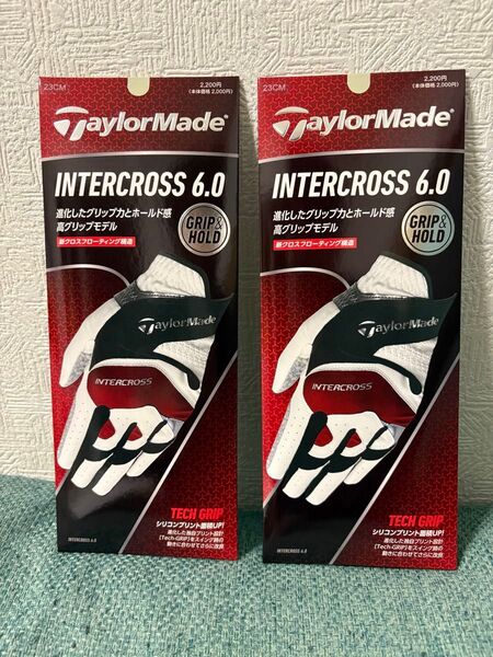 TaylorMade テーラーメイド ゴルフ グローブ インタークロス 6.0 2枚セット 左手用 23cm