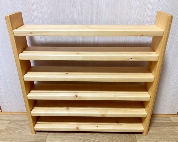 トミカ 収納棚 6段 木製ラック ストッパー 溝あり
