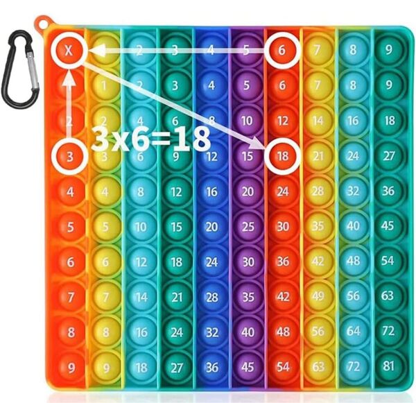 掛け算九九 学習玩具 スクイーズ プッシュポップ バブル ボードゲーム ストレス解消 洗える