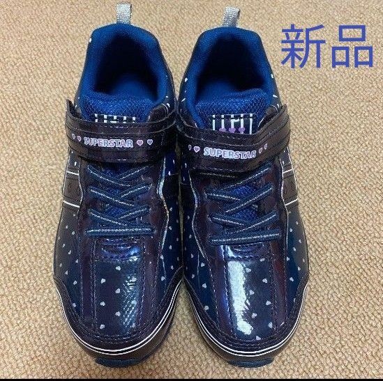 防水スニーカー 21 ムーンスター moonstar スーパースター SUPERSTAR 紺 ネイビー ハート バンド 新品