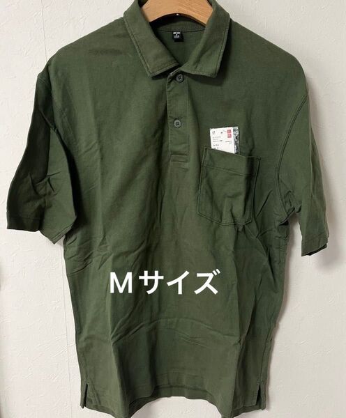 UNIQLO ユニクロ オーバーサイズジャージーポロシャツ 半袖 綿100% M