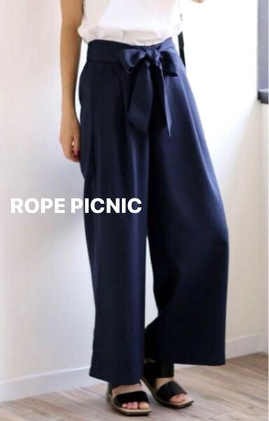 ロペ ピクニック ROPE PICNIC リボン付き カジュアルパンツ イージーパンツ ウエストゴム