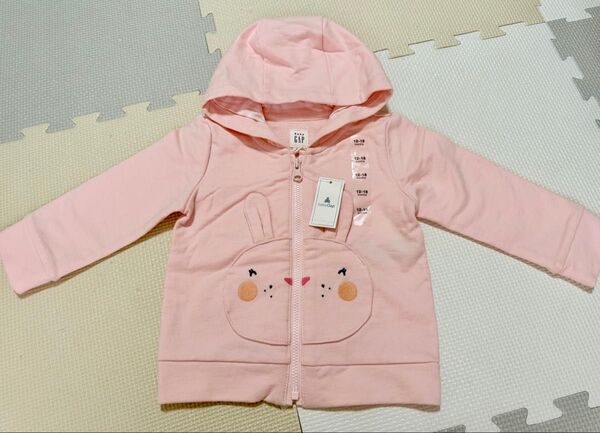新品未使用☆babyGAP ベビーギャップ ウサギパーカー サイズ80 ピンク ベビー服