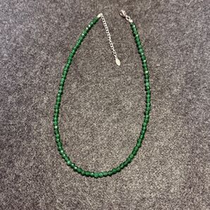 グリーンカルセドニーネックレス/4mm/ファセットカット