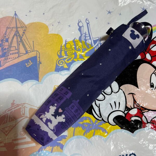 ディズニー 折りたたみ傘 ネイビー ミッキー ミニー 雨傘 折り畳み傘 星空 傘 日傘