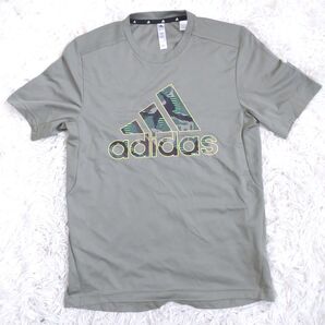 アディダス 半袖Tシャツ グレー 迷彩ロゴ