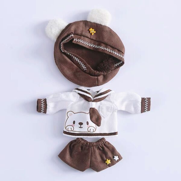 セーラー服 制服 服 帽子 パンツ トップス 白 茶色 ドール オビツ11 ねんどどーる ピコニーモp ピコドー9