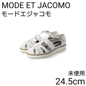 未使用 モードエジャコモ フラワーカット レザー グルカサンダル イング ダイアナ