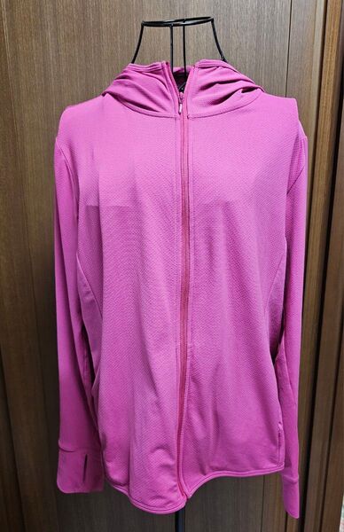 ユニクロ UNIQLO エアリズムUVカットメッシュパーカ (長袖)ピンク XL