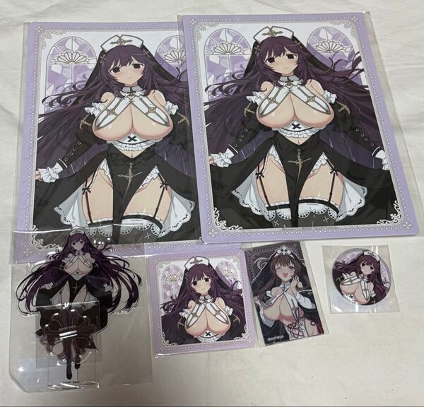閃乱カグラ 爆乳ハイパーWEBくじ 7パイ目 アクリルスタンド パネルコレクション 缶バッジ ステッカー コースター 紫 セット