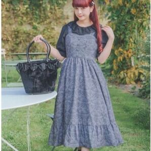 新品 しまむら×青木美沙子さんコラボ ニナス トワルドジュイ ジャンパースカート グレー系 4L 大きいサイズ