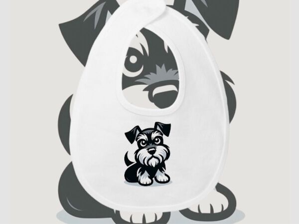 スウェット スタイ ベビーグッズ よだれかけ 子犬デザイン シュナウザー 子供服 ベビー用品 お食事用エプロン スタイ