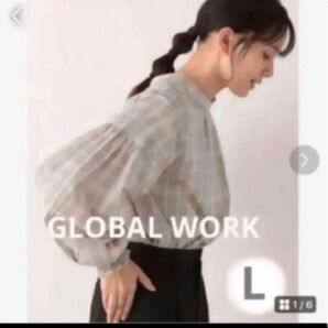 新品 GLOBAL WORK オテラク お手入れらくらくシリーズ ブラウス