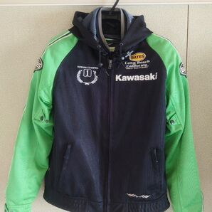 カワサキ メッシュジャケット グリーン×ブラック Lサイズ