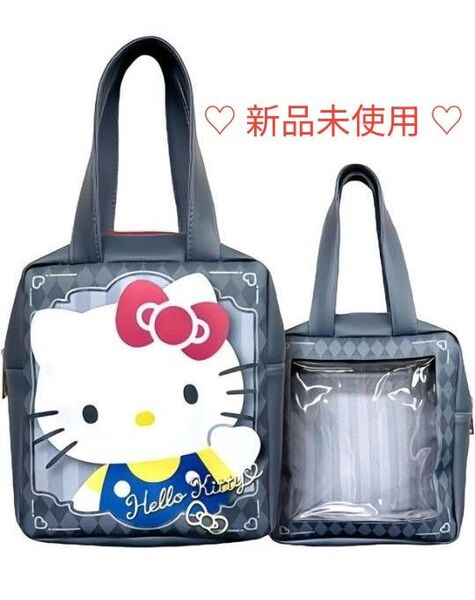 【新品未使用】サンリオ ハローキティ クリア窓付き プリント トートバッグ