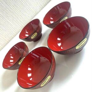 【新品未使用】和食器 汁椀 ユリア樹脂 5客
