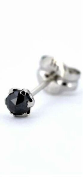 ピアス ライオンハート プラチナブラックダイヤ シングルピアス 0.1ct メンズ