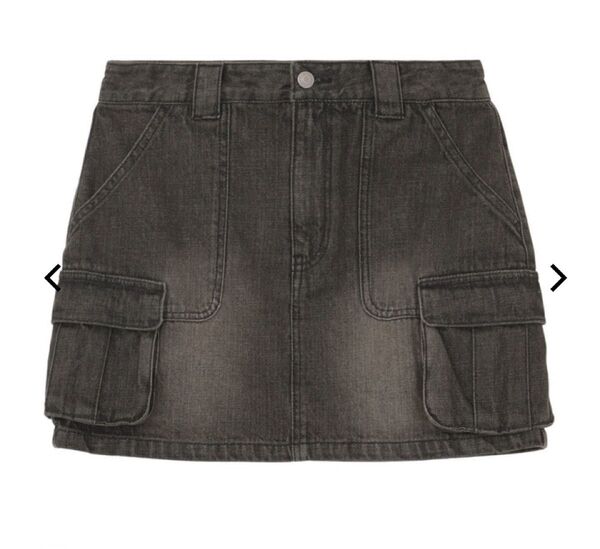 新品 X-girl CARGO POCKET DENIM MINI SKIRT エックスガール スカート デニム ブラック