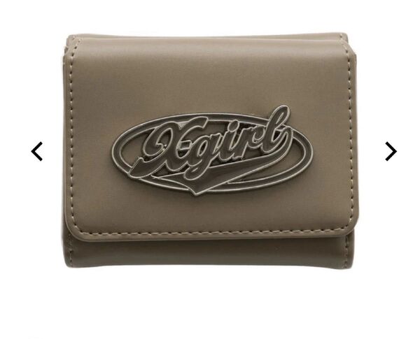 新品 X-girl OVAL LOGO BUCKLE MINI WALLET エックスガール サイフ 三つ折り 通学 通勤