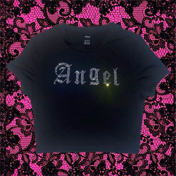 ピチT 半袖 平成ギャル グランジ クロップド丈 00s Tシャツ