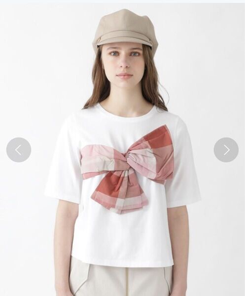 ブルーレーベルクレストブリッジ 38 チェックエコナイロンワッシャー ビスチェ風カットソー Tシャツ
