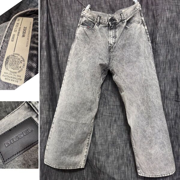 定価31900円 DIESEL ディーゼル WIDEE ワイドデニム グレー 黒