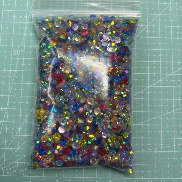 100g 数量限定 カラフルミックスカラー ラインストーン5mm