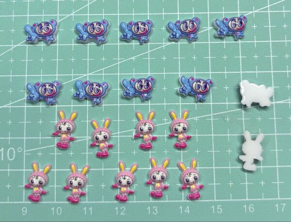 20個 メゾピアノ エンジェルブルー ナルミヤキャラクターズ ナカムラくん ベリエちゃん ネイルパーツ デコパーツ ミックス