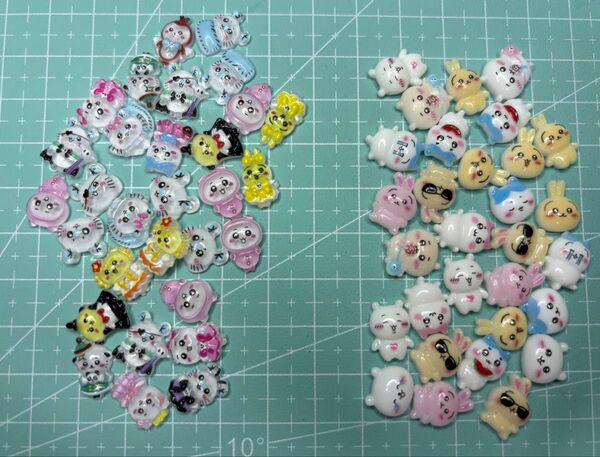 70個ミックス ちいかわネイルパーツ(クリア35個とノーマル35個)デコパーツ ミニパーツ ハンドメイド